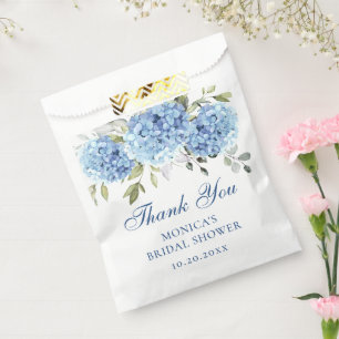 Blue Hydrangea Floral Eucalyptus Bridal Shower Favour Bag