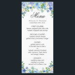Blue Hydrangea  Floral Greenery Wedding Menu Card<br><div class="desc">For further customisation,  please click the "customise further" link and use our design tool to modify this template.</div>