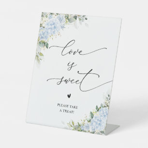 Blue Hydrangea Floral Love Is Sweet Sign