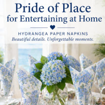 Blue Hydrangea Floral Luncheon Napkins