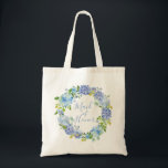 Blue Hydrangea Floral | Maid of Honour Tote Bag<br><div class="desc">Blue Hydrangea Floral | Maid of Honour Tote Bag Gift | Blue Watercolor Flowers</div>