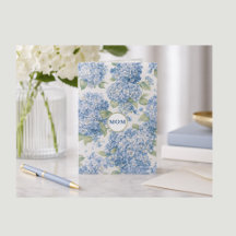 Blue Hydrangea Floral MOM Card Elegant Gift