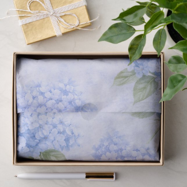 Blue Hydrangea Floral  Tissue Paper (Gift)