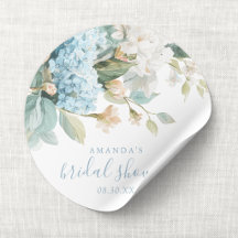 Blue Hydrangea Floral Watercolor Bridal Shower