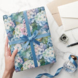 Blue Hydrangea Floral Watercolor Wrapping Paper<br><div class="desc">Beautiful blue hydrangeas in a hand drawn floral watercolor pattern. Pretty shades of blue blending into purple flowers.  Gorgeous and perfect for any occasion.</div>