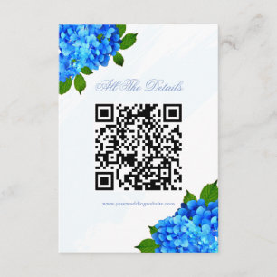 Blue Hydrangea Floral Wedding Details Website Enclosure Card