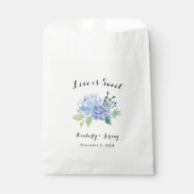 Blue Hydrangea Floral Wedding Favour Bag