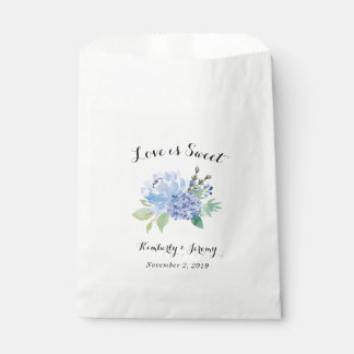 Blue Hydrangea Floral Wedding Favour Bag