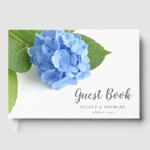 Blue Hydrangea Floral Wedding Guest Book