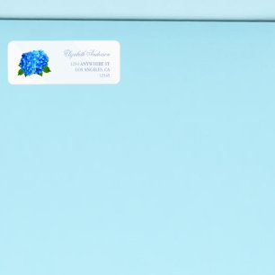 Blue Hydrangea Floral Wedding Return Address Label