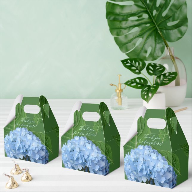 Blue Hydrangea Floral Wedding Shower Thank You Favour Box (Multiple)