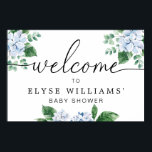 Blue Hydrangea Floral Welcome Sign Poster<br><div class="desc">This welcome sign features a soft blue hydrangea watercolor design with a modern calligraphy welcome heading. The script text heading is an image that cannot be edited. The heading image can be resized to fit any poster size. All of the other text is fully editable. For more advanced customisation of...</div>