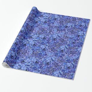Blue Hydrangea Floral Wrapping Paper