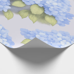 Blue Hydrangea Floral Wrapping Paper