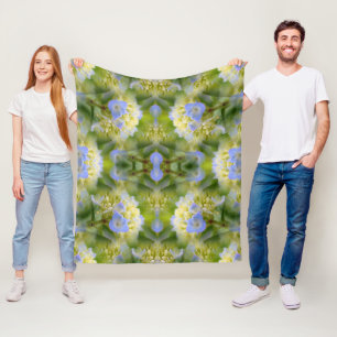 Blue Hydrangea Flower Abstract  Fleece Blanket