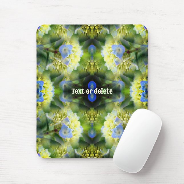 Blue Hydrangea Flower Abstract Personalised Mouse Pad (With Mouse)