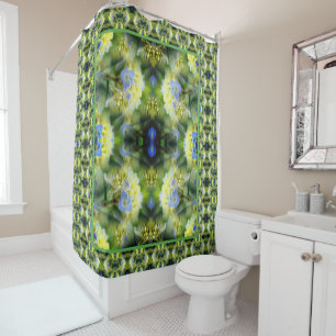 Blue Hydrangea Flower Abstract  Shower Curtain