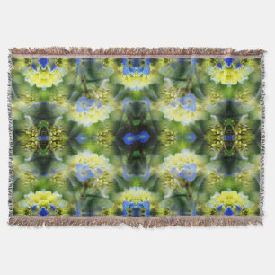 Blue Hydrangea Flower Abstract   Throw Blanket