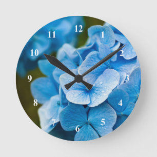 Blue Hydrangea flower Acrylic wall clock