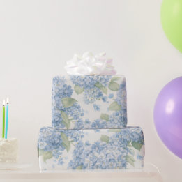 Blue Hydrangea Flower Blooms Gift Wrap