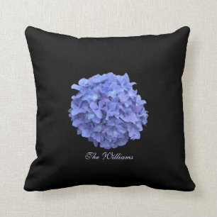 Blue Hydrangea Flower Blossom Pillow