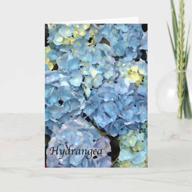 Blue Hydrangea Flower  Card (Front)