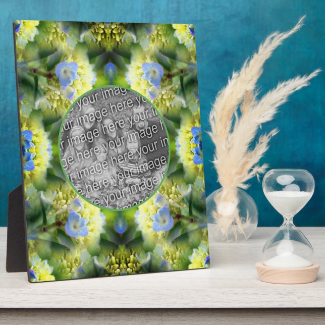 Blue Hydrangea Flower Create Your Own Photo Plaque (Side)
