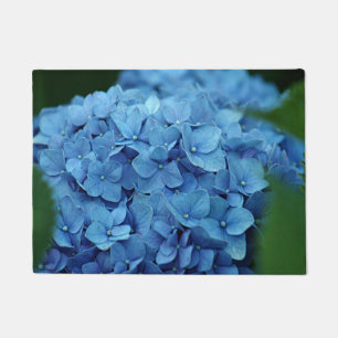 Blue hydrangea flower doormat