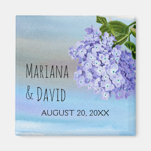 Blue hydrangea flower floral wedding Save the Date Magnet