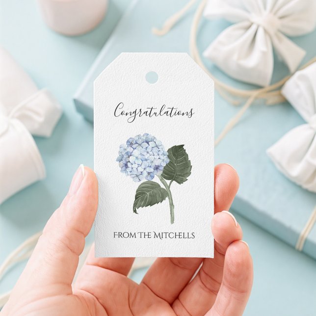 Blue Hydrangea Flower  Gift Tags (Blue Hydrangea Gift Tag)
