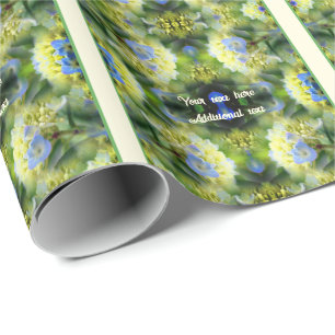 Blue Hydrangea Flower Personalised  Wrapping Paper