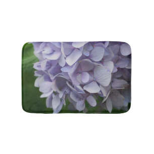 Blue Hydrangea Flower Petals Bath Mat