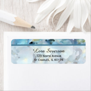 Blue Hydrangea Flower Return Address Label