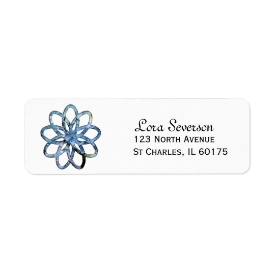 Blue Hydrangea Flower Return Address Label