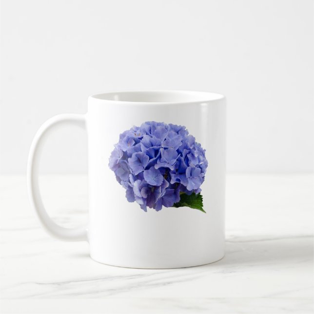 Blue Hydrangea Flower Spring Summer Coffee Mug (Left)
