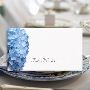 Blue Hydrangea Flower Table Number Cards