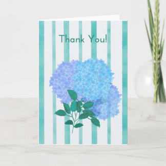 Blue Hydrangea Flower Thank You  Card