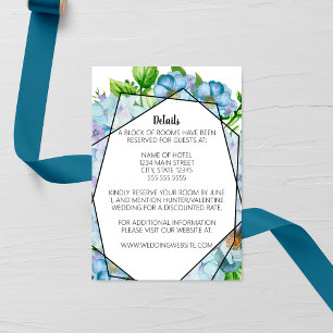 Blue Hydrangea Flower Wedding Enclosure Card