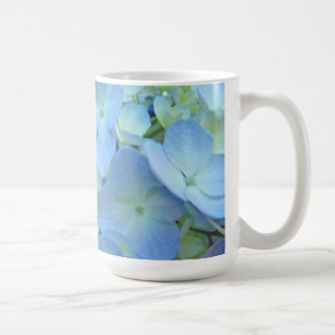 Blue Hydrangea Flowers Add Text Coffee Mug