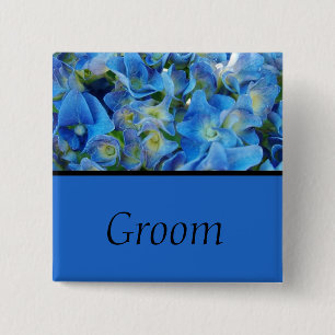 blue hydrangea flowers button