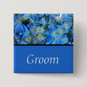 blue hydrangea flowers button