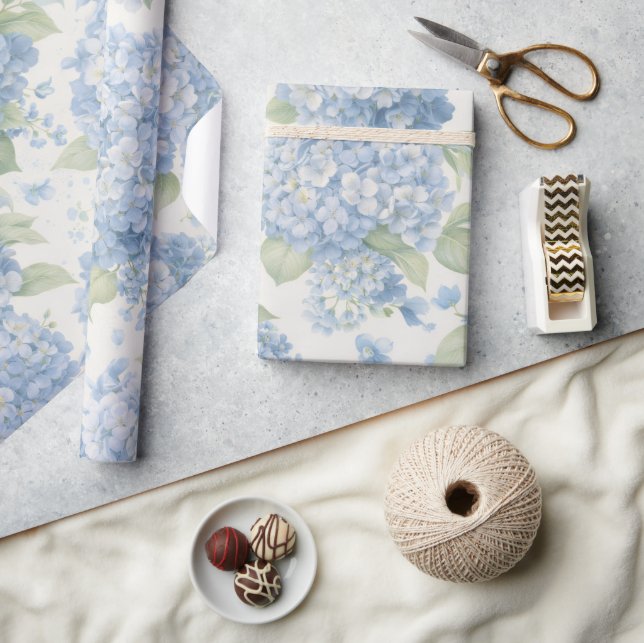 Blue Hydrangea Flowers | Elegant Gift Wrap (Crafts)
