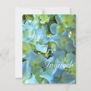 Blue Hydrangea Flowers Floral Flower Photo Invitation