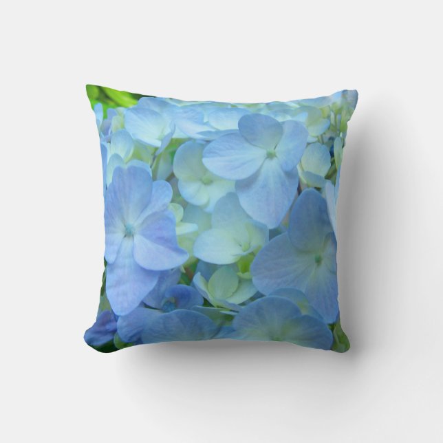 Blue Hydrangea Flowers Pillows thow pillow Floral (Front)