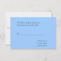 blue hydrangea  flowers RSVP card
