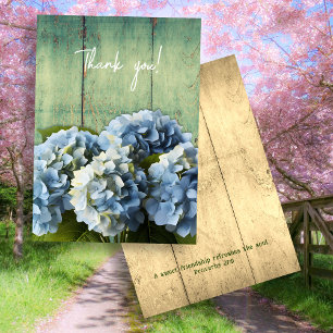 Blue Hydrangea Flowers Thank You Scripture Card