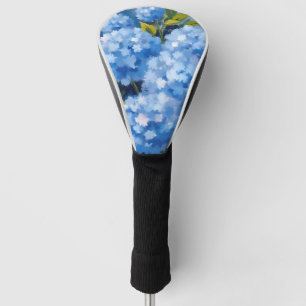 Blue Hydrangea Flowers Watercolor Floral Golf Head Cover
