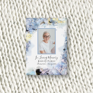 Blue Hydrangea Flowers Watercolor Funeral Memorial