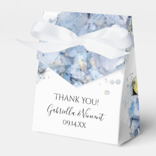 Blue Hydrangea Flowers Watercolor Wedding Favour Box