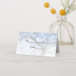 Blue Hydrangea Flowers Wedding Place Card